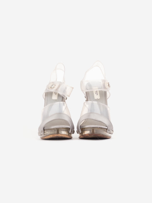 Prada SS10 Clear PVC Lucite Platform Sandal Stripper Heels – photo 2