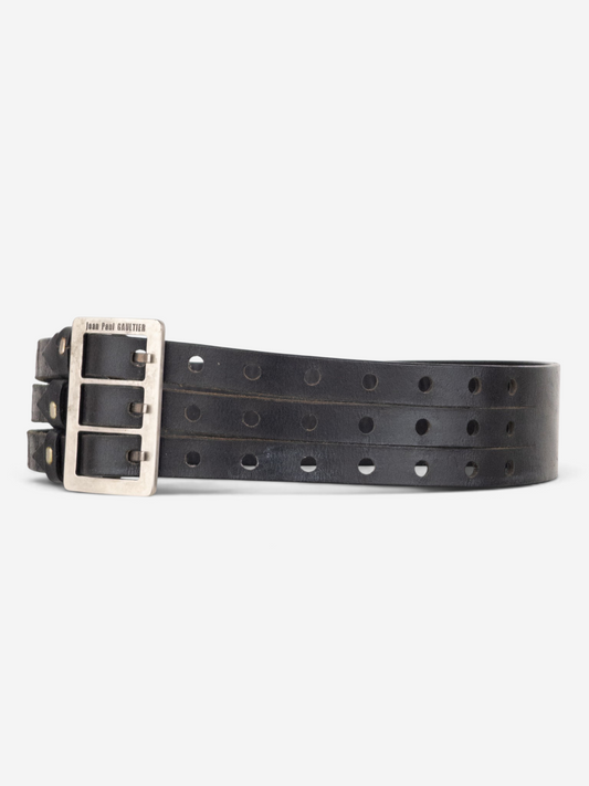 Jean Paul Gaultier 1990s Three-Ply Bondage Leather Belt – product view 2
