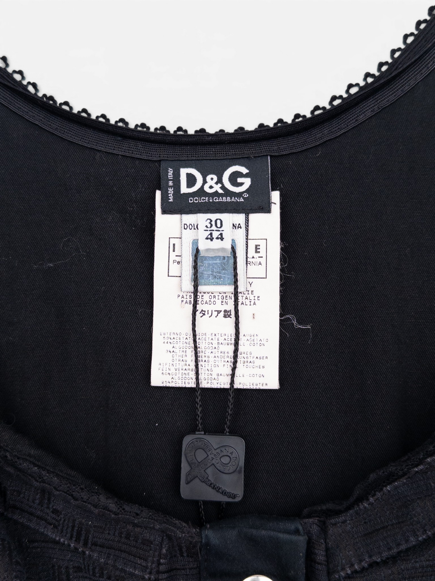 Dolce & Gabbana SS03 Bondage Corset Bustier – brand and size label
