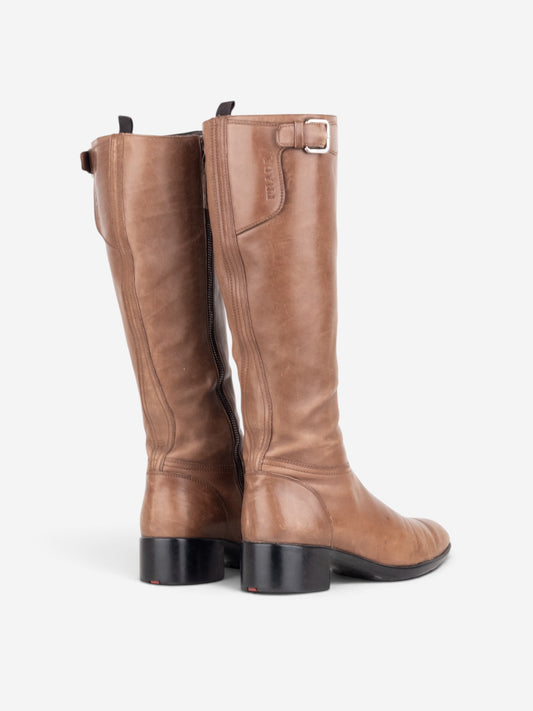 Prada 2000s Knee High Riding Biker Boots – back view