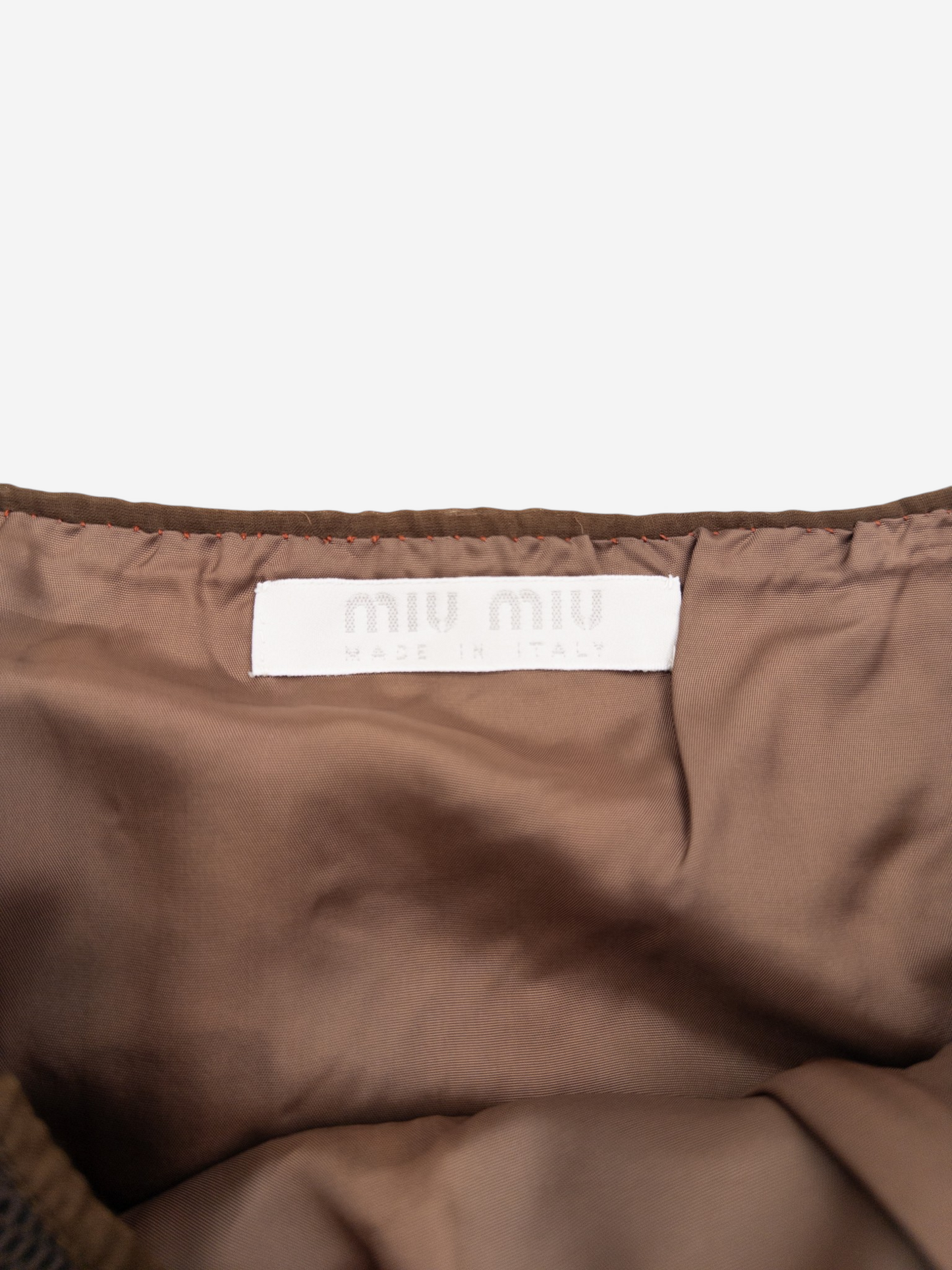 Miu Miu AW99 Cowhide Patchwork Maxi-Skirt – brand label and lining