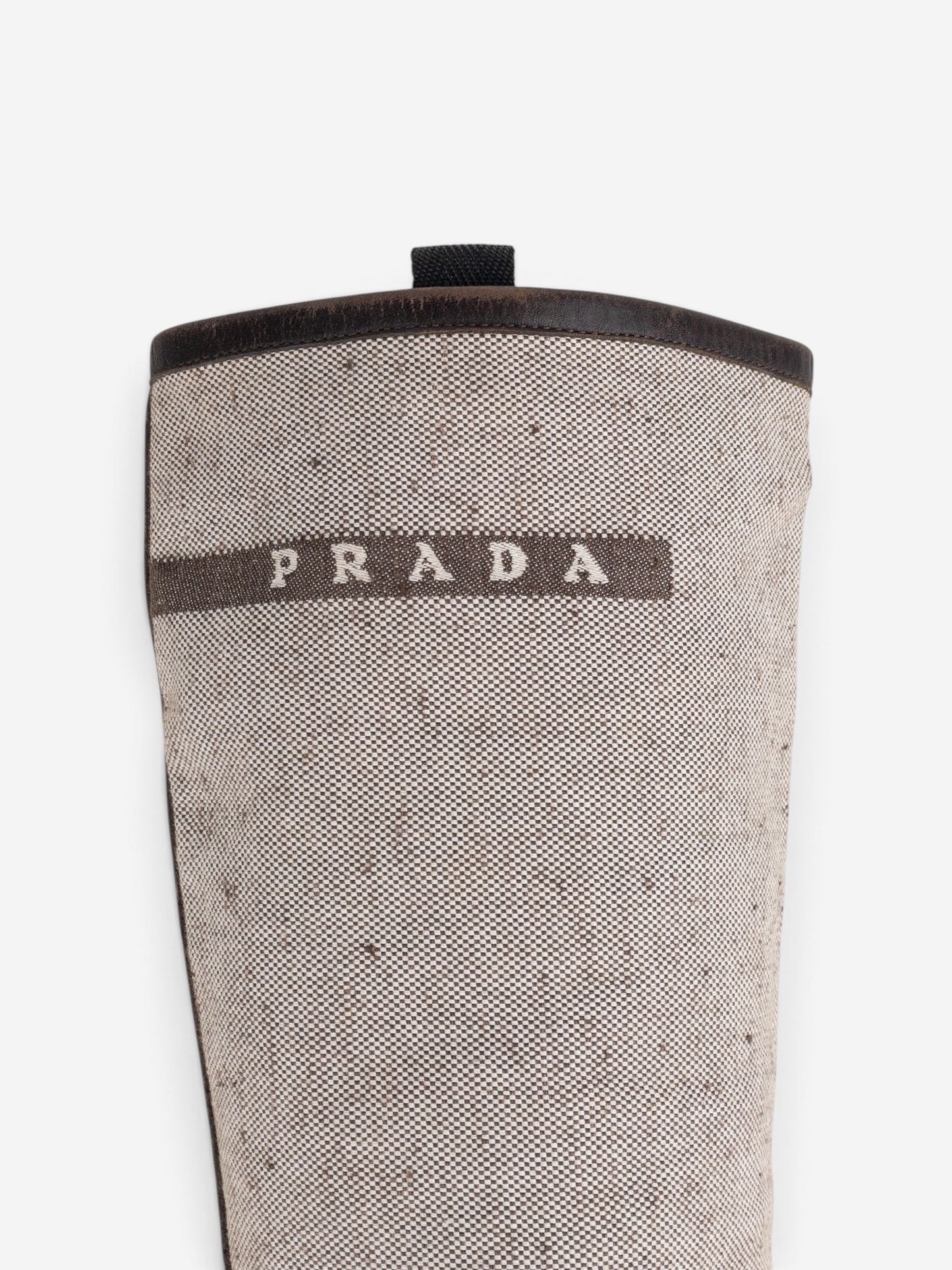 Prada SS99 Knee-High Platform Split Sole Riding Boots – detail view