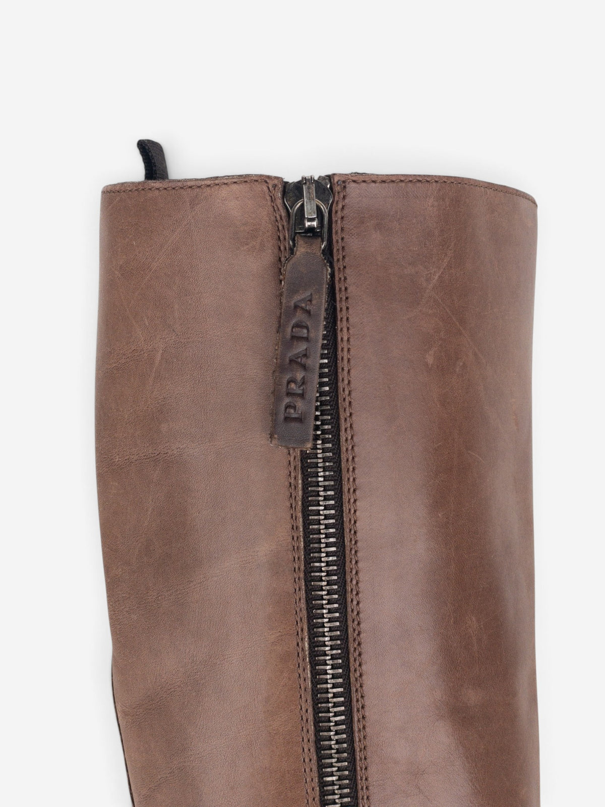 Prada 2000s Knee High Riding Biker Boots – detail view