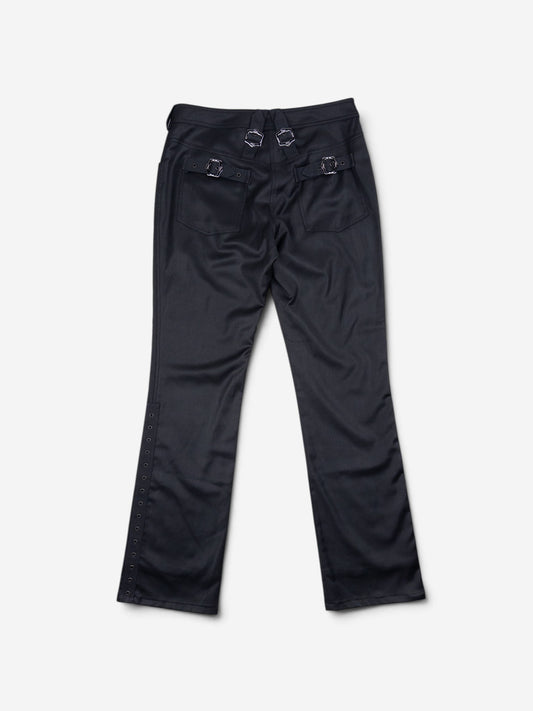 Dior by Galliano SS03 Coated Bootcut Bondage Biker Pants – back view