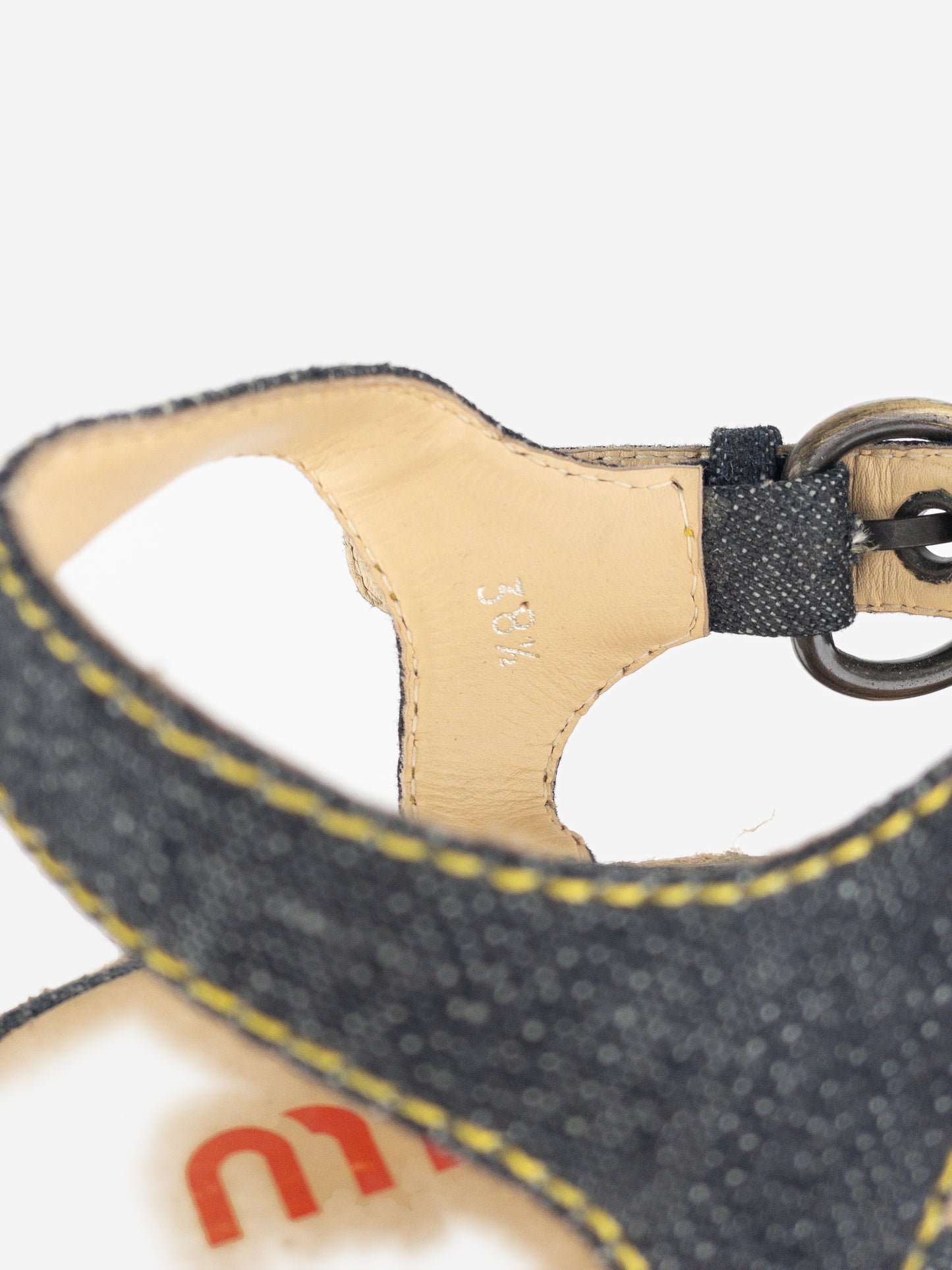 Miu Miu 2000s Espadrilles Denim Sandal Wedge Heels