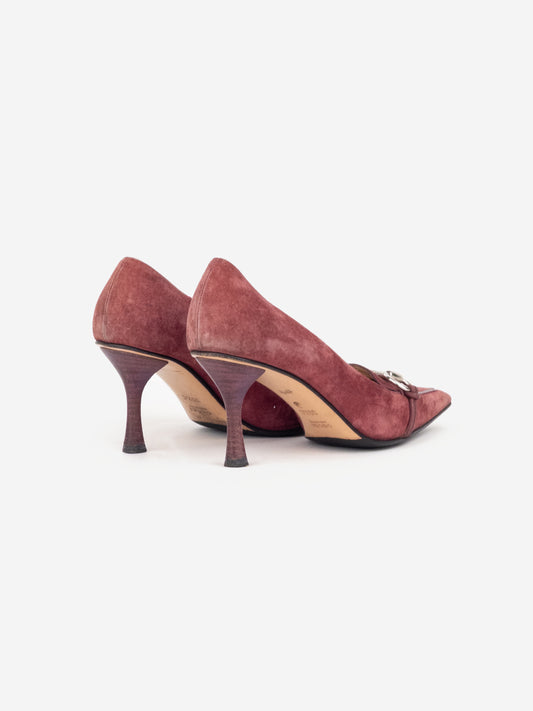 Gucci by Tom Ford 1990s Suede Pointed-Toe Horsebit Pump Heels – photo 2