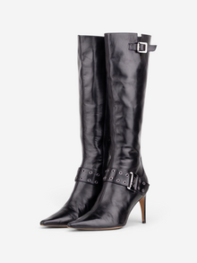 Dior by Galliano SS02 Street Chic Buckle Knee-High Heel Boots