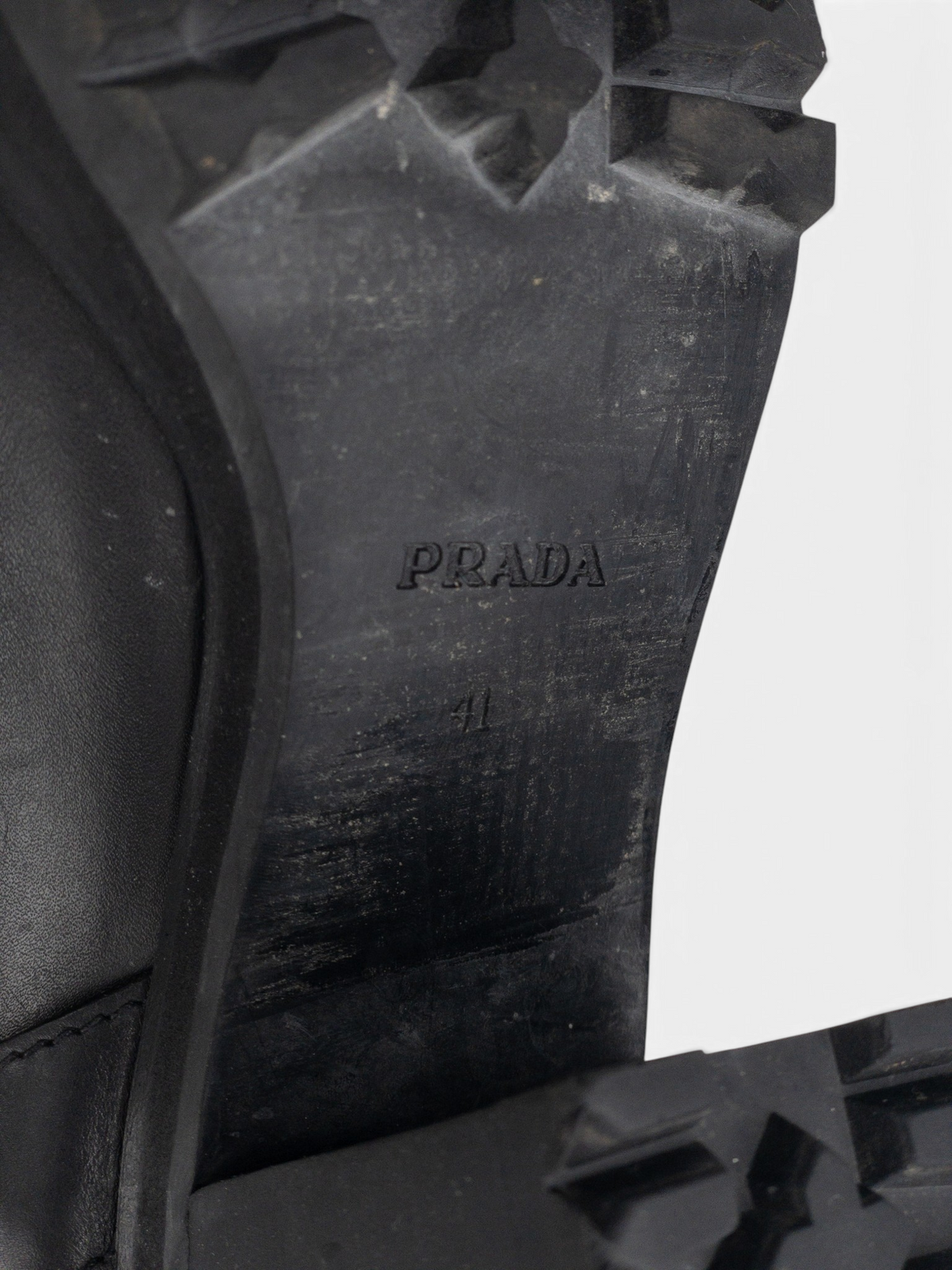 Prada 2000s Knee-High Harness Buckle Biker Cowboy Boots – sole and size stamp