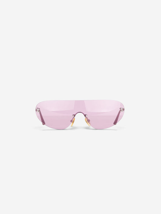 Chanel by Karl Lagerfeld 2000s '4014' Sports Wrap Mask Shield Sunglasses – front view