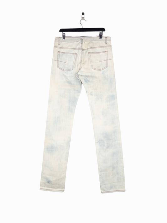 Dior Homme by Hedi Slimane SS07 Ice Blue Bleach Distressed Denim Jeans