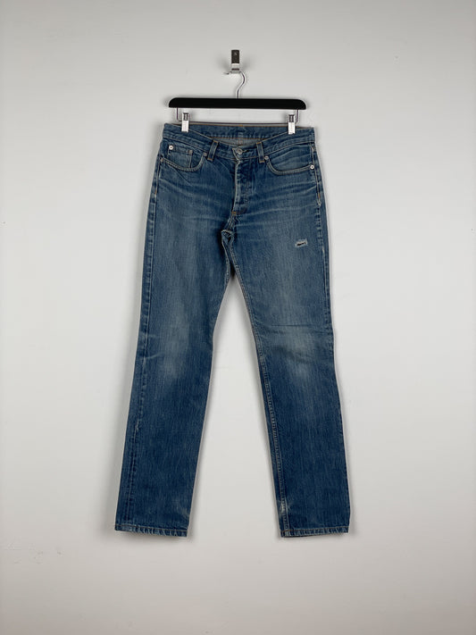 Helmut Lang 1990s Washed Distressed Denim Jeans