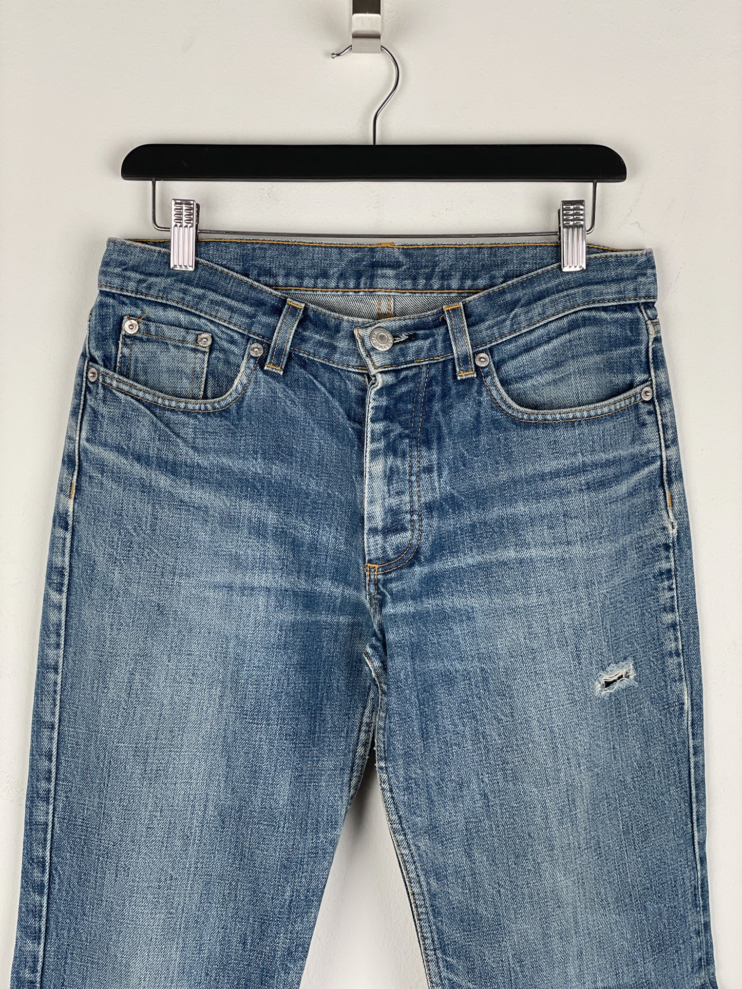 Helmut Lang 1990s Washed Distressed Denim Jeans