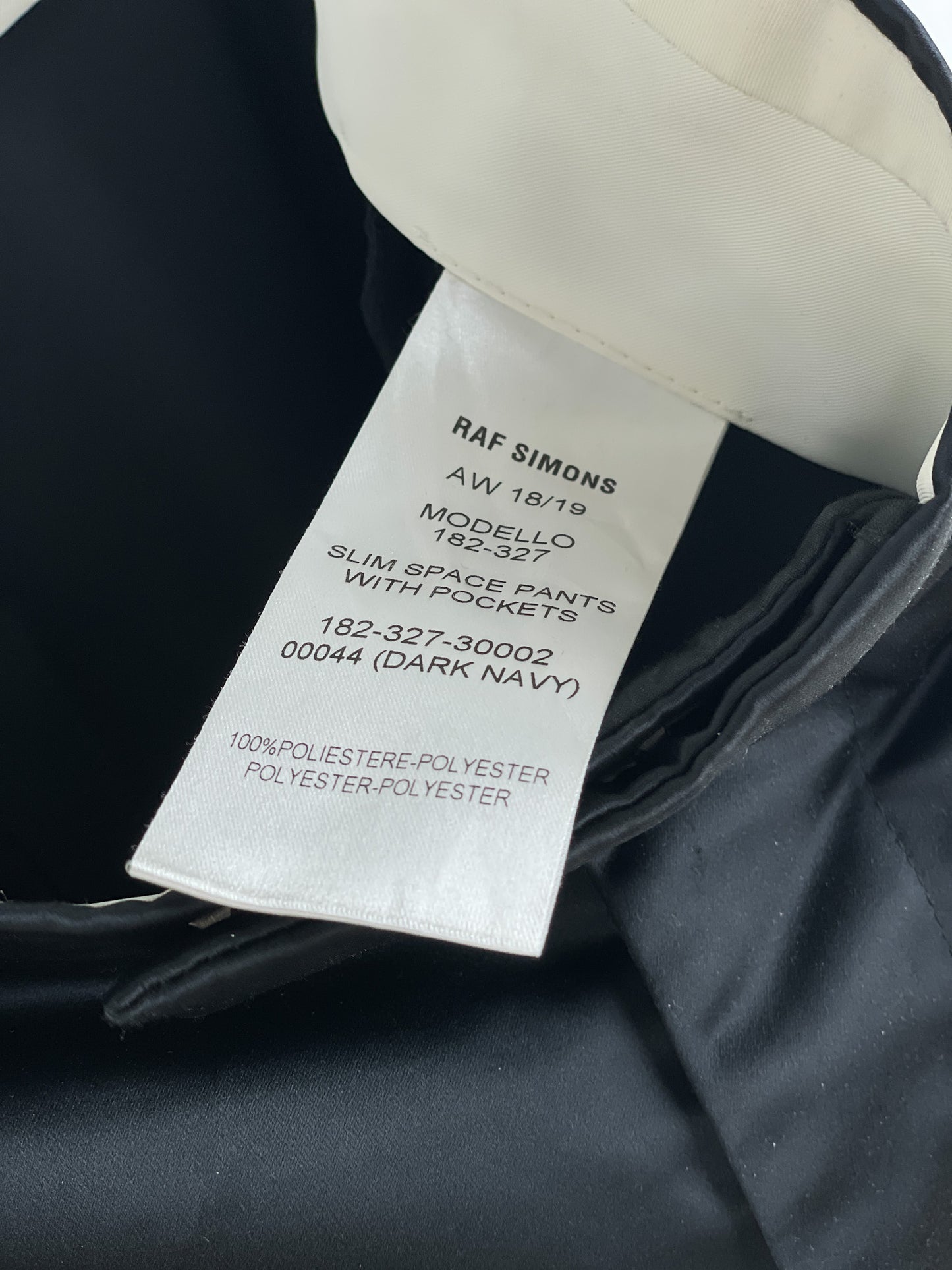 Raf Simons AW18 Slim Space Cargo Pants