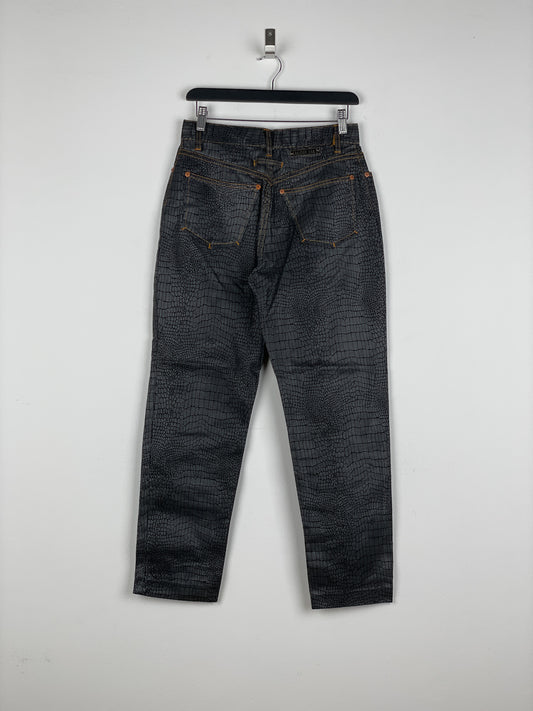 Jean Paul Gaultier AW95 Cyber Croc Print Denim Jeans