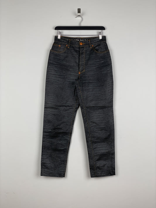 Jean Paul Gaultier AW95 Cyber Croc Print Denim Jeans