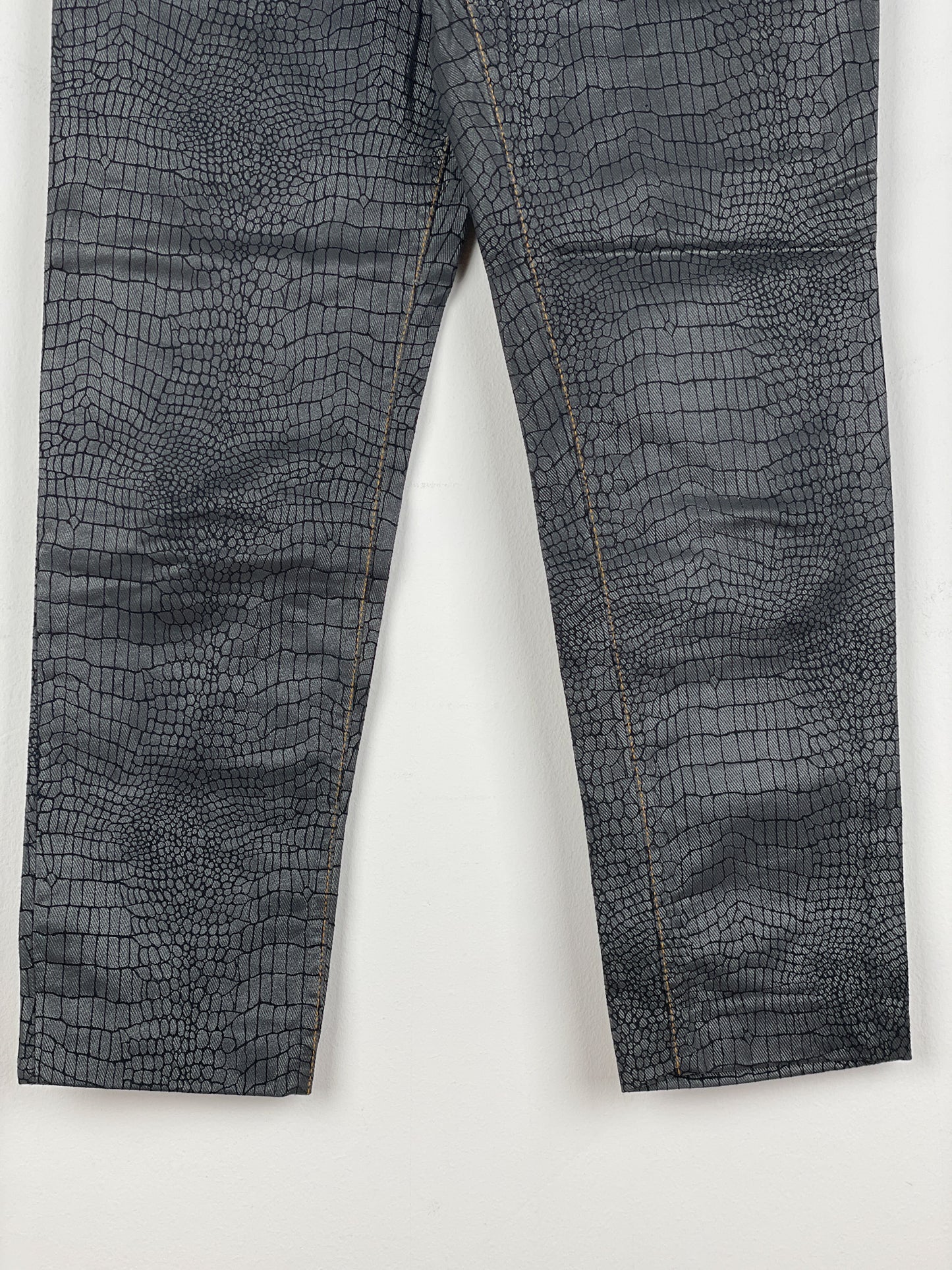 Jean Paul Gaultier AW95 Cyber Croc Print Denim Jeans