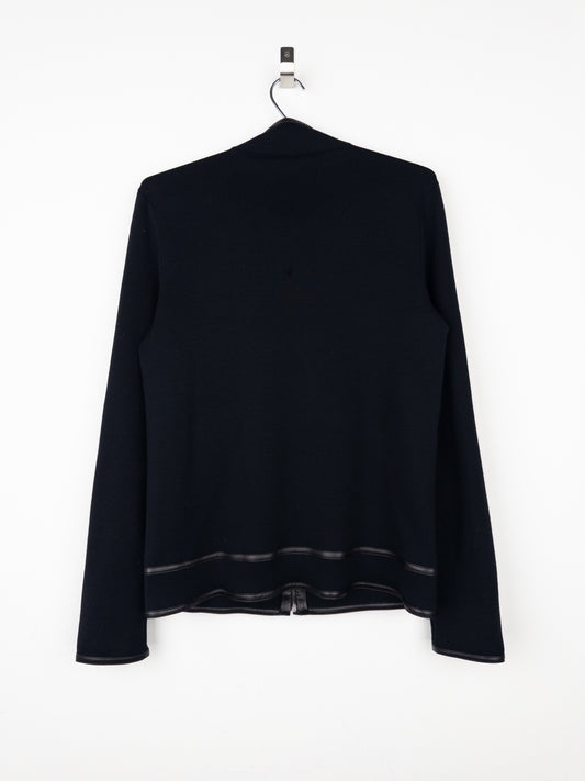 Gucci by Tom Ford AW00 Leather-Trimmed Knit Biker Jacket