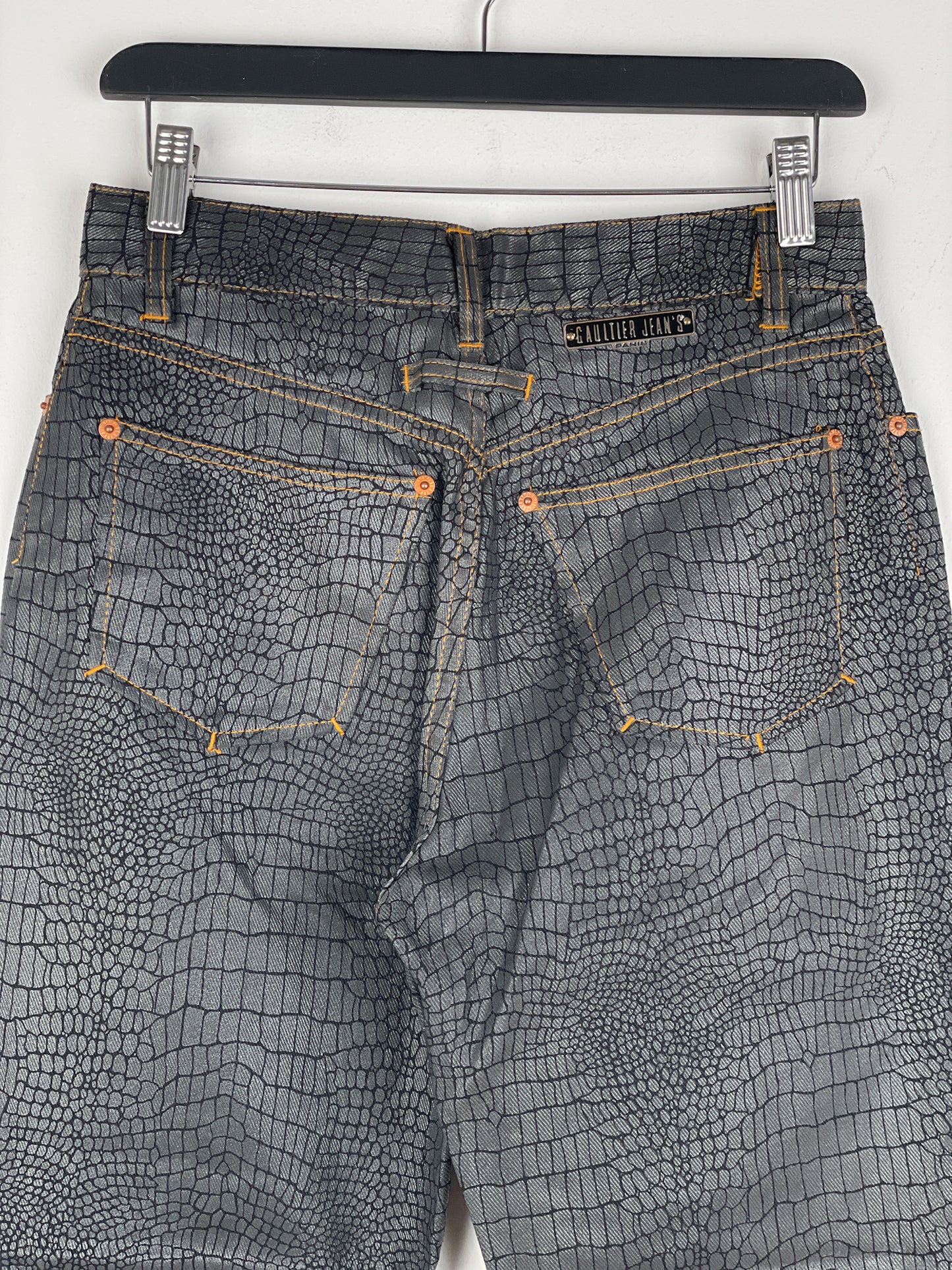 Jean Paul Gaultier AW95 Cyber Croc Print Denim Jeans
