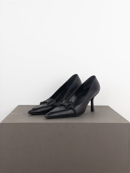 Gucci by Tom Ford 1990s Pointed-Toe Horsebit Pump Heels