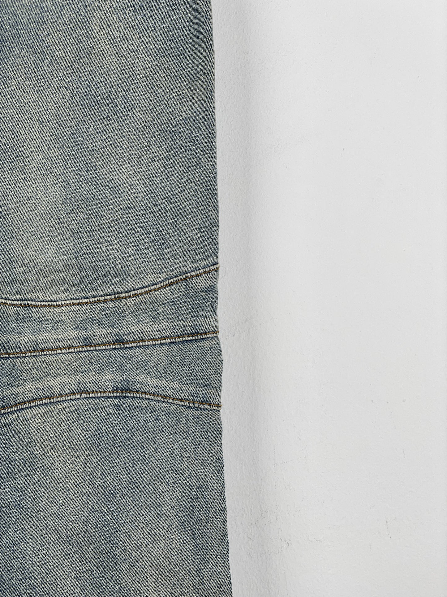 Balmain Lightwash Biker Denim Jeans