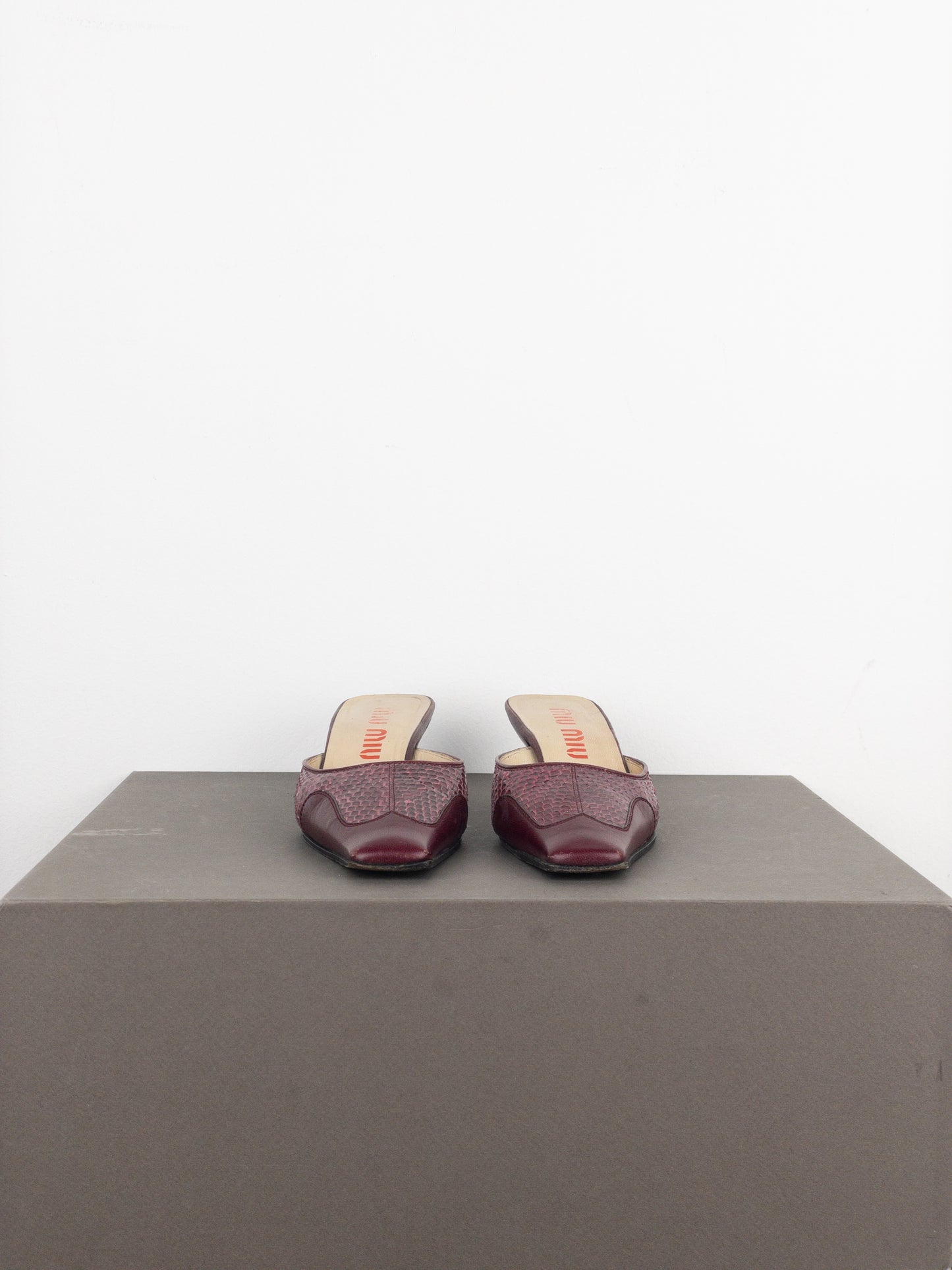 Miu Miu SS99 Python Snakeskin Mule Kitten Heels