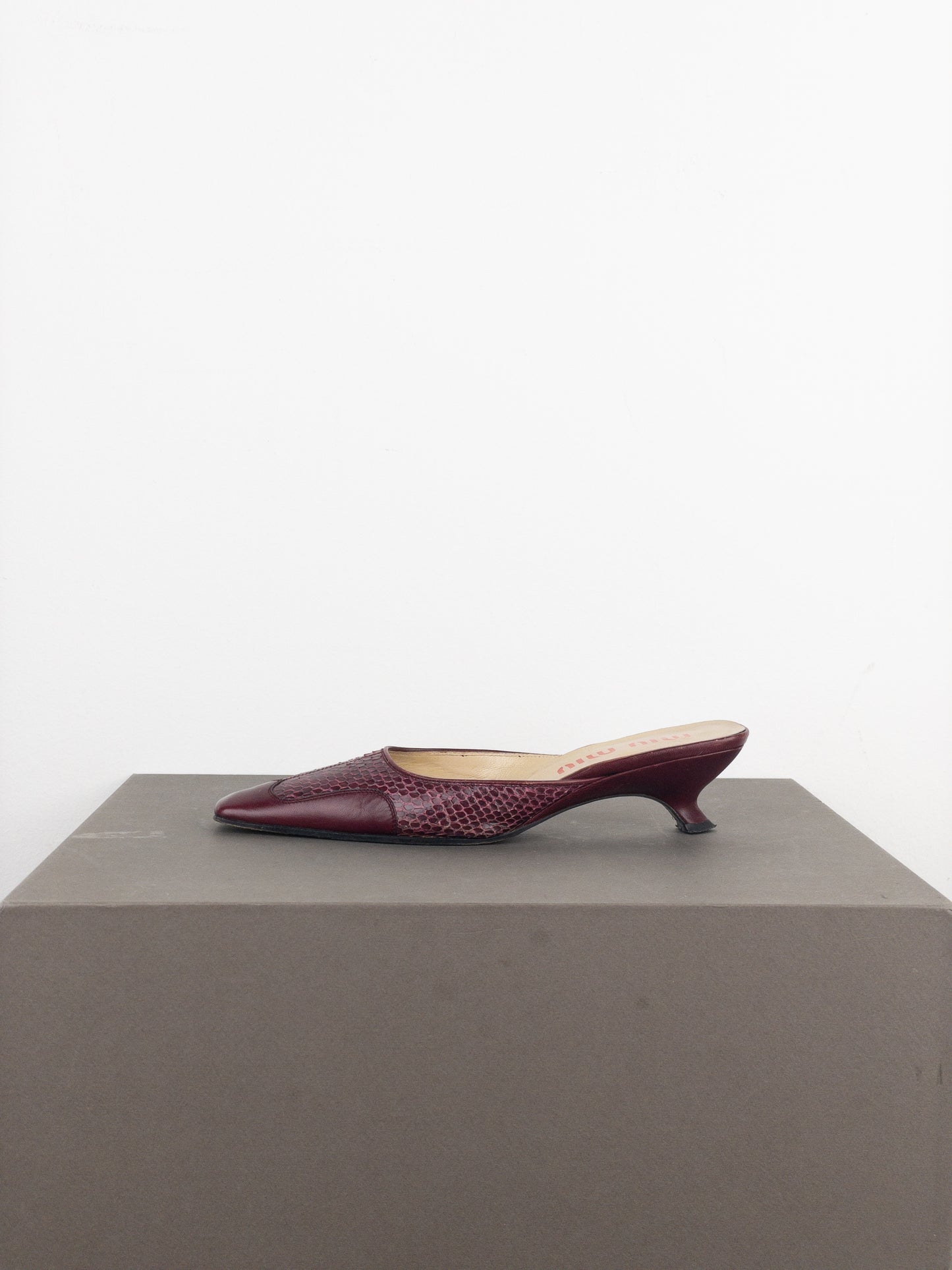 Miu Miu SS99 Python Snakeskin Mule Kitten Heels