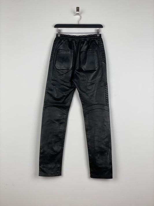 Balmain Leather Biker Jogger Pants
