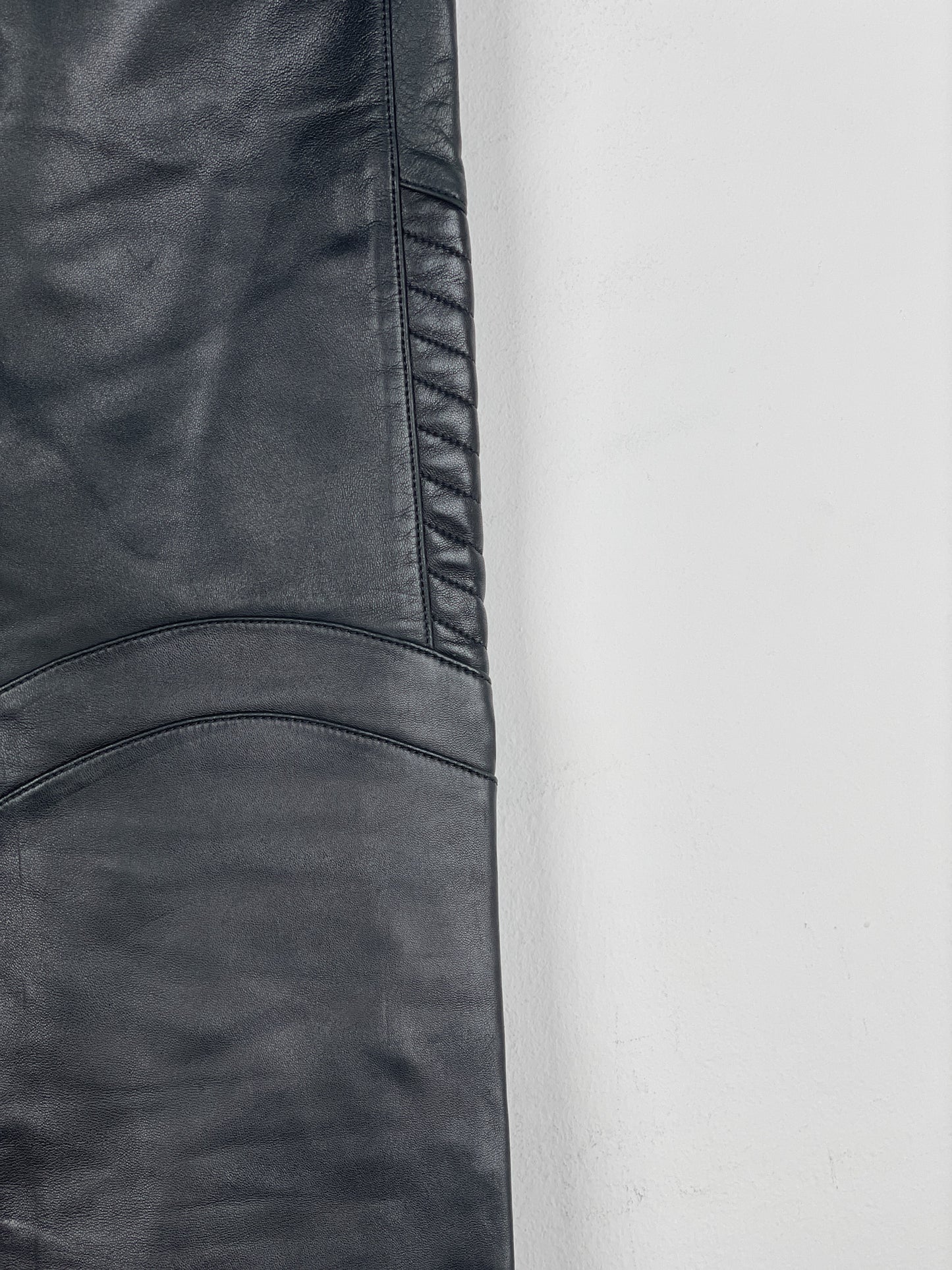 Balmain Leather Biker Jogger Pants