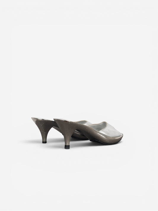 Miu Miu AW99 Metal Peep Toe Mule Heels – photo 2