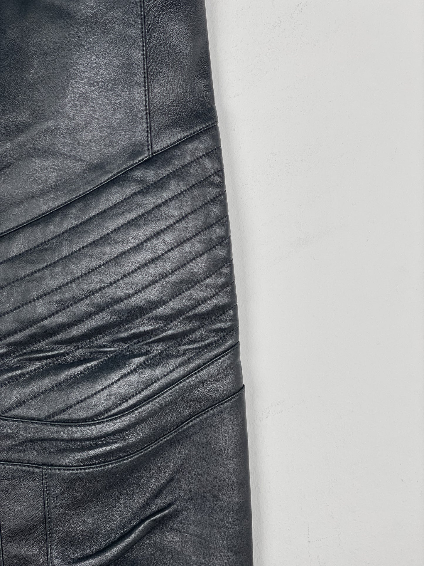 Balmain Leather Biker Jogger Pants