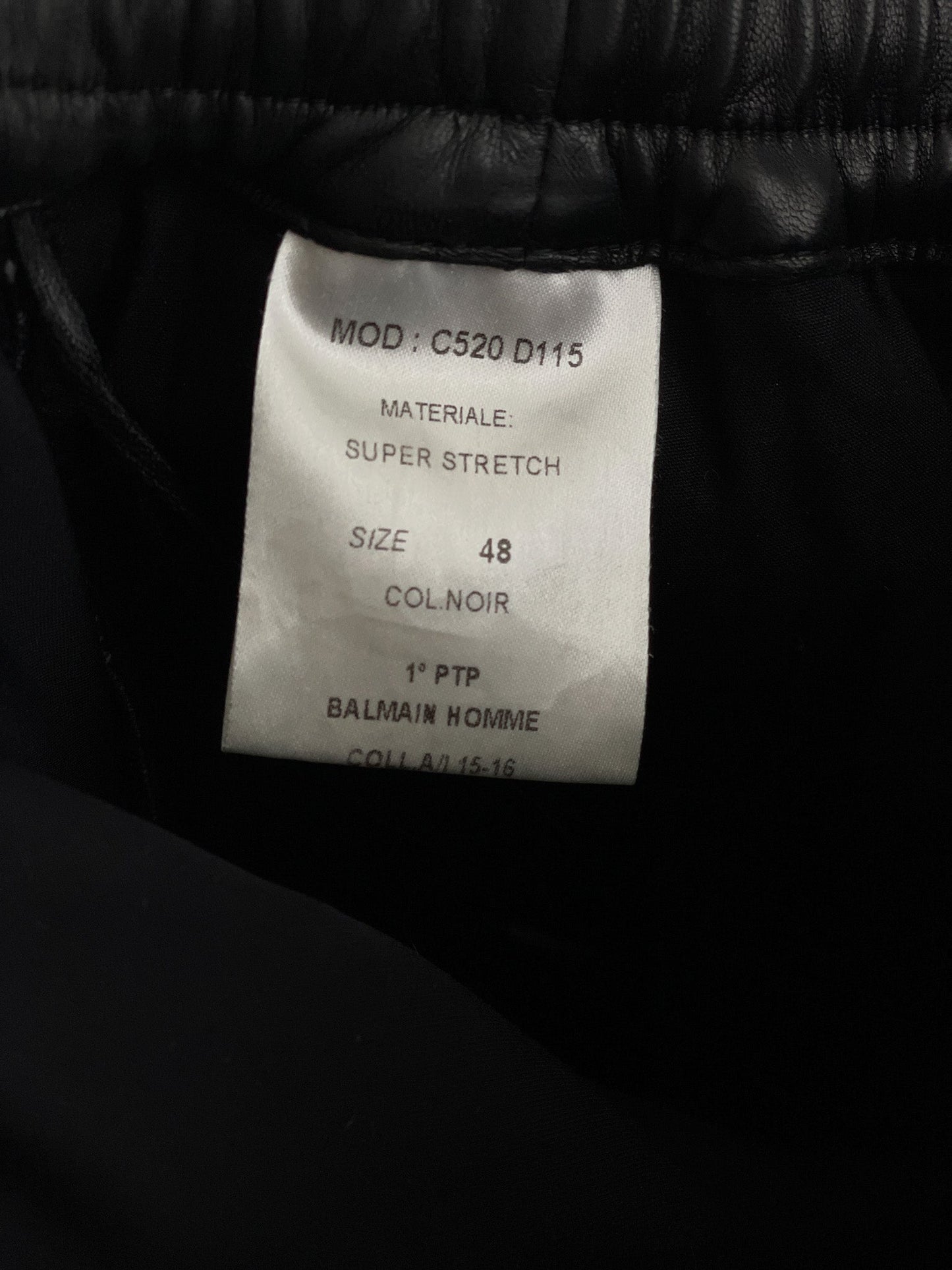 Balmain Leather Biker Jogger Pants