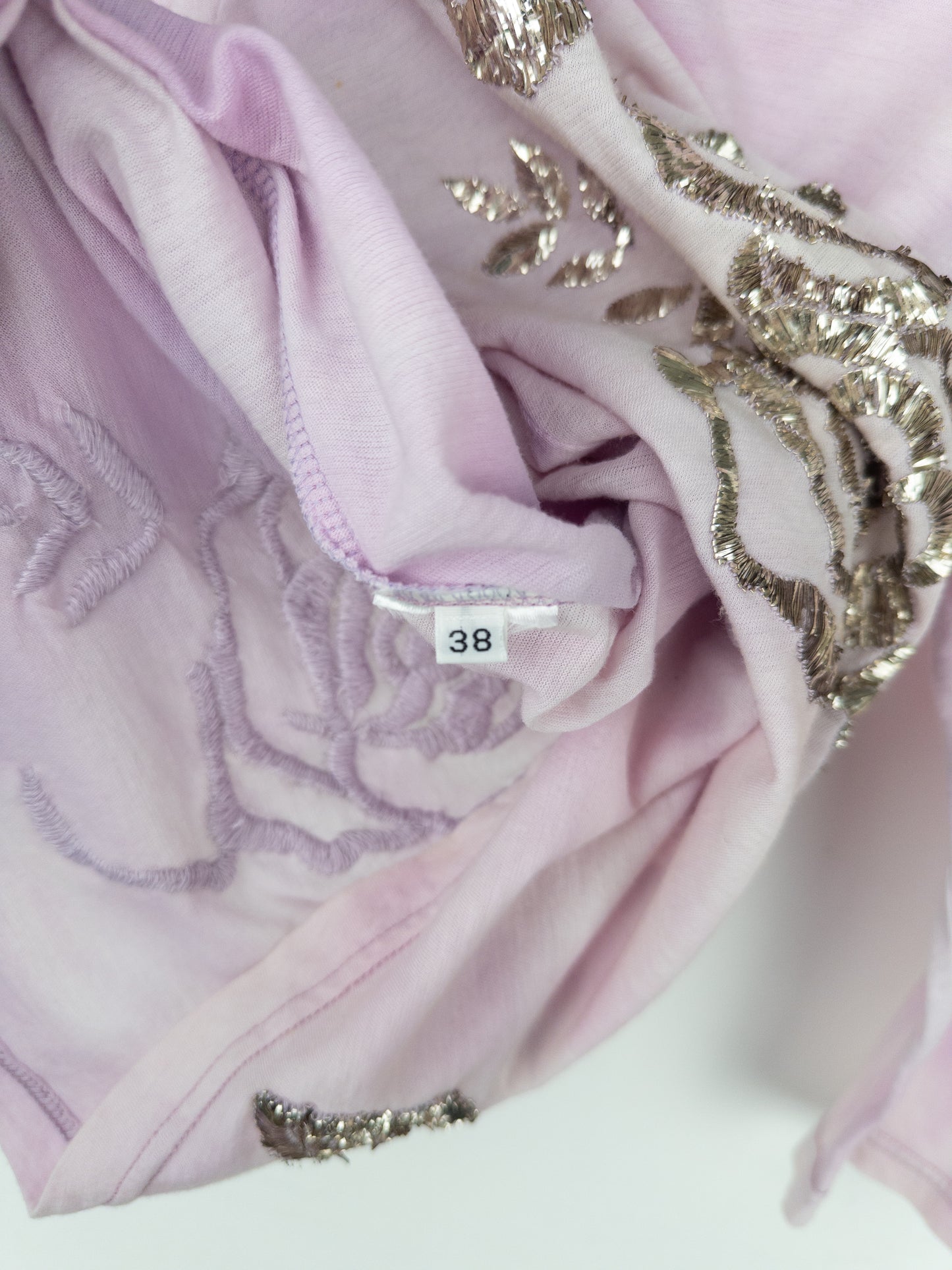 Balmain by Decarnin 2010s ¾-Sleeve Metal Thread Floral Embroidery Top