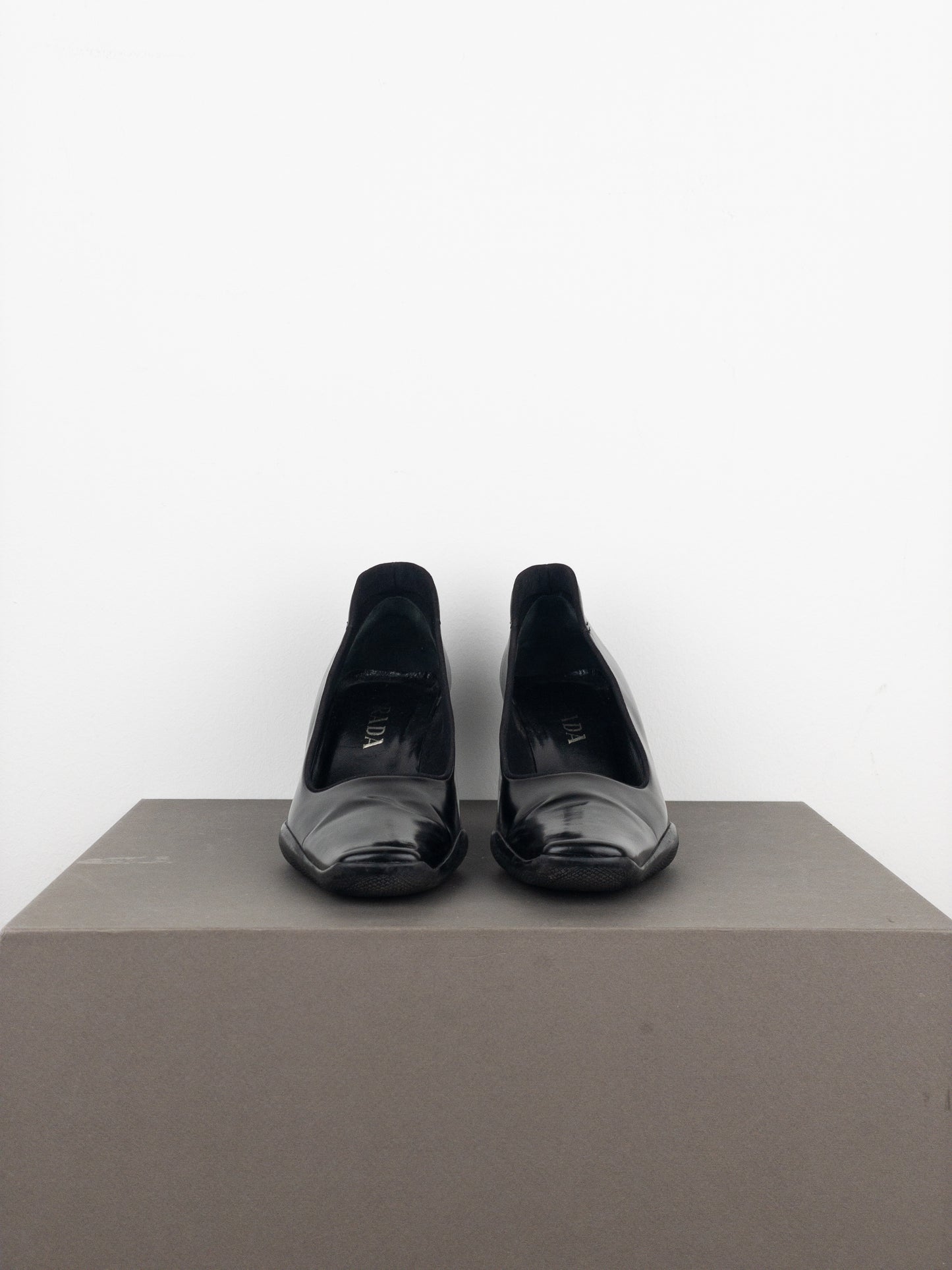 Prada AW99 Square-Toe Sports Kitten Pump Heels