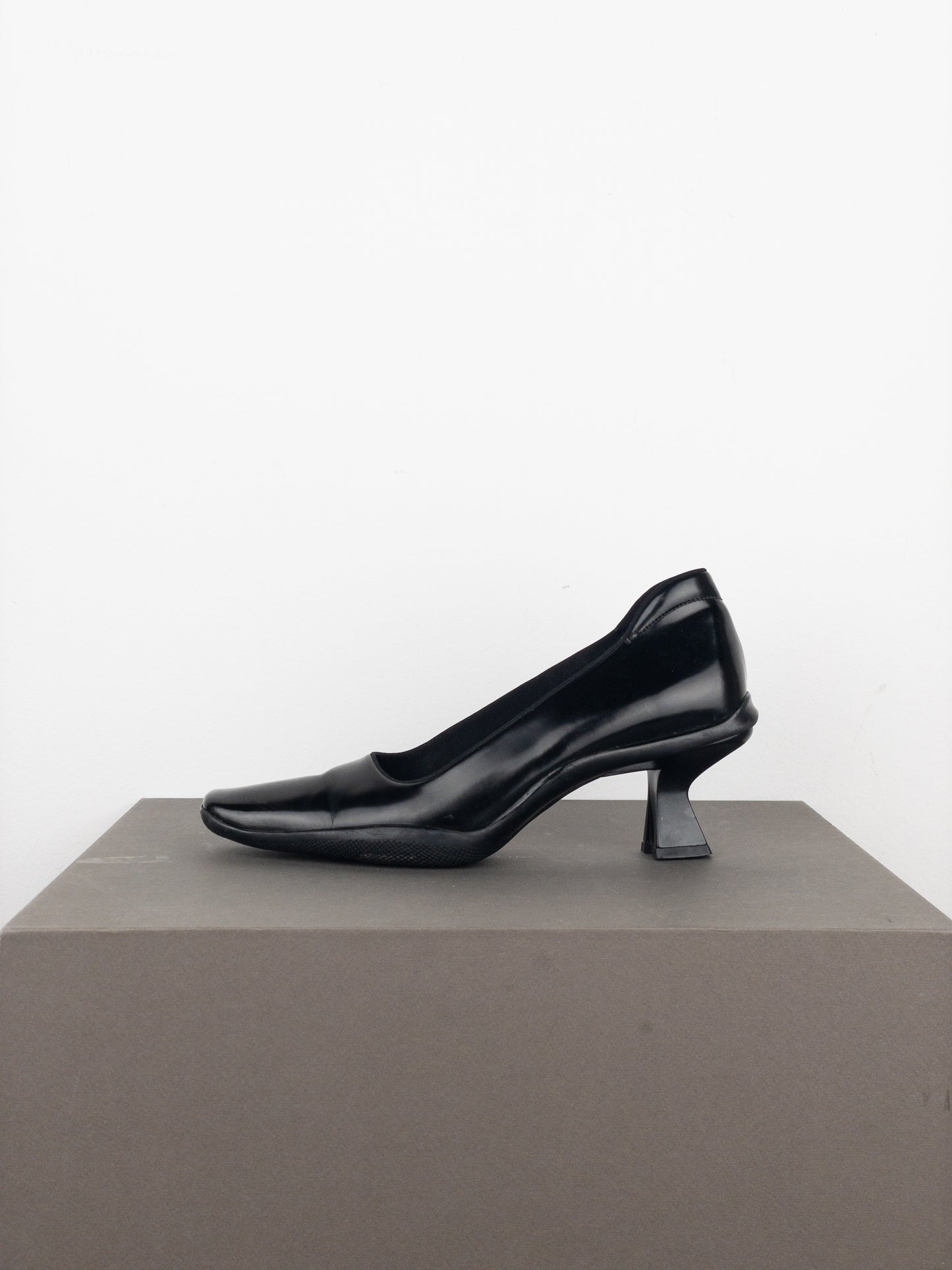 Prada AW99 Square-Toe Sports Kitten Pump Heels