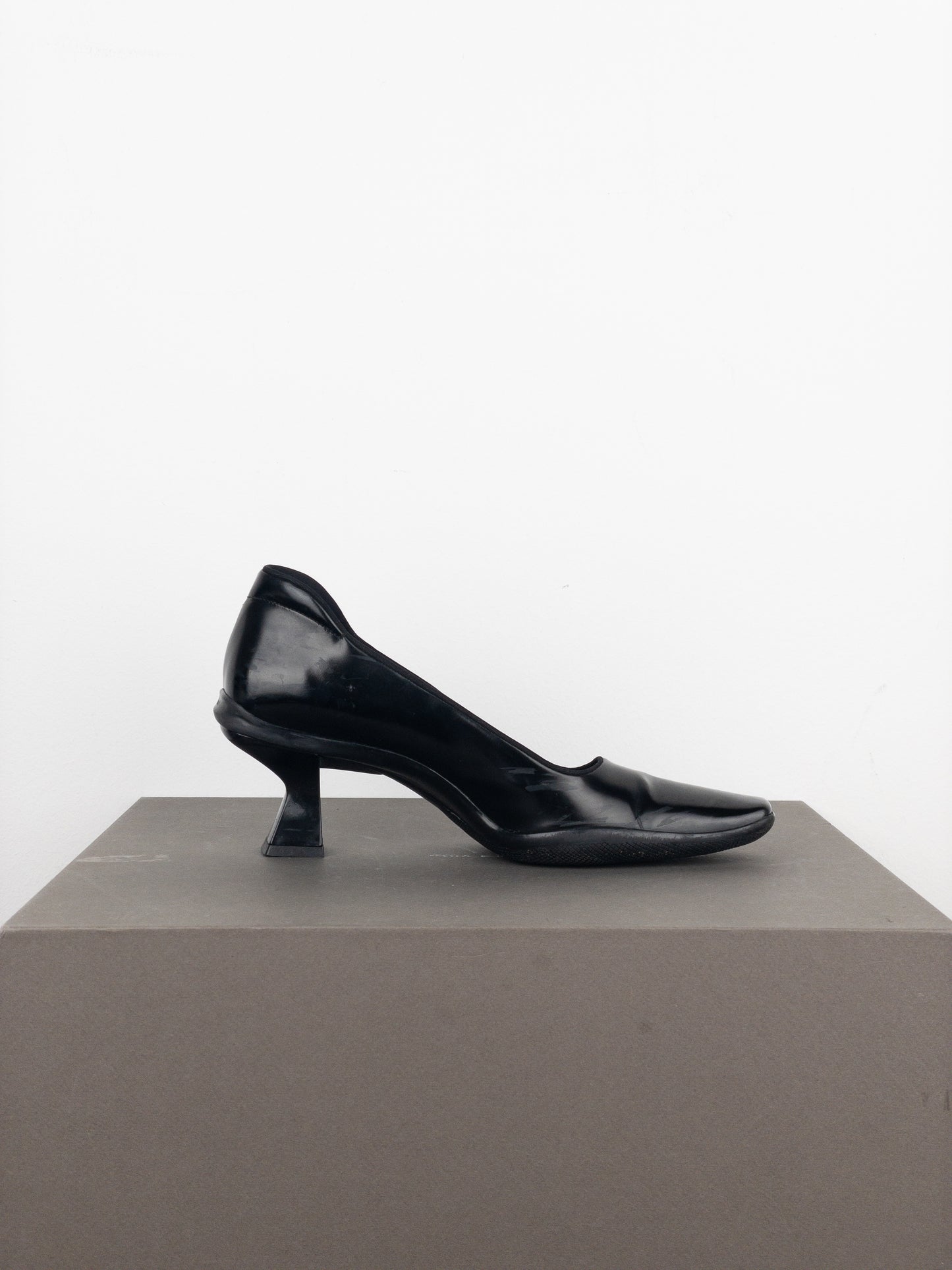 Prada AW99 Square-Toe Sports Kitten Pump Heels