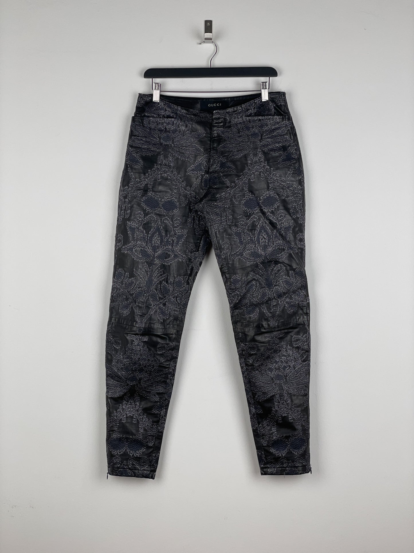 Gucci by Tom Ford SS00 Embroidered Leather Biker Pants