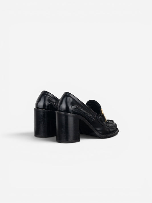 Prada Square Toe Buckle Loafer Pump Heels – photo 2