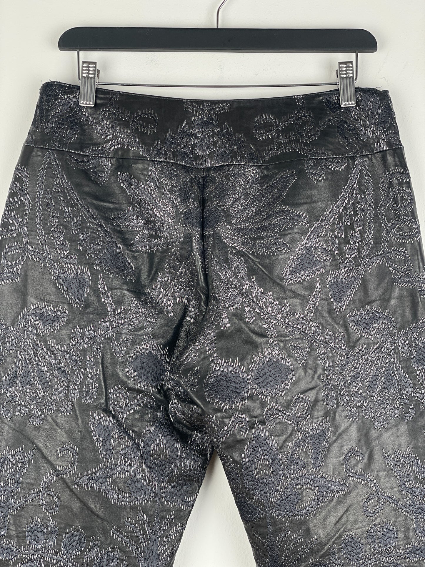 Gucci by Tom Ford SS00 Embroidered Leather Biker Pants