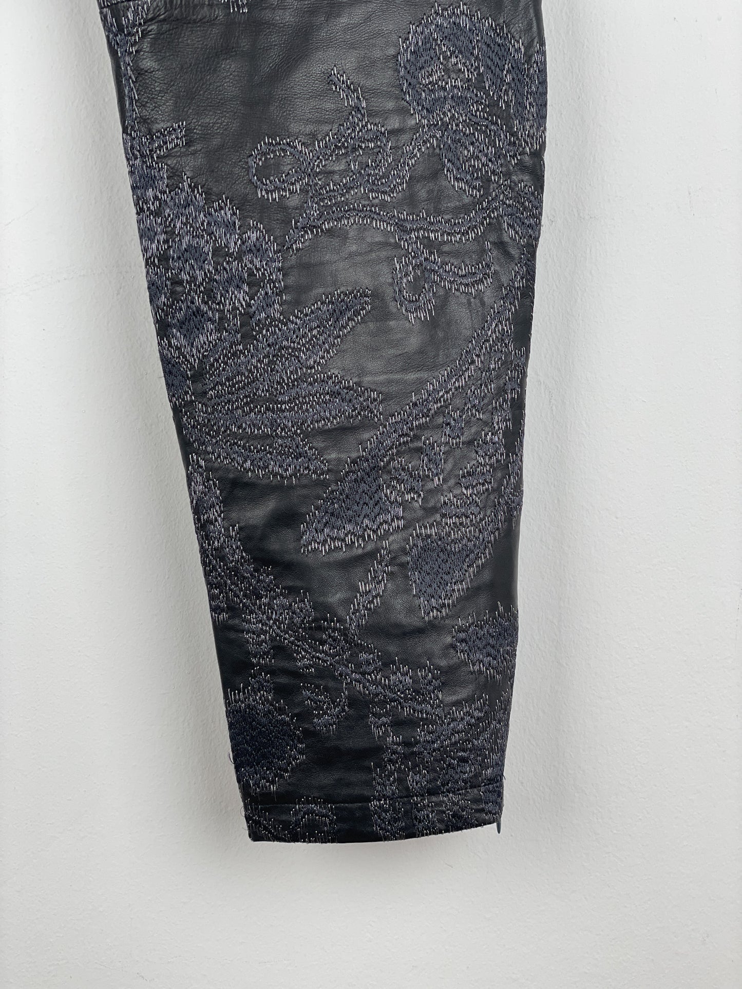 Gucci by Tom Ford SS00 Embroidered Leather Biker Pants