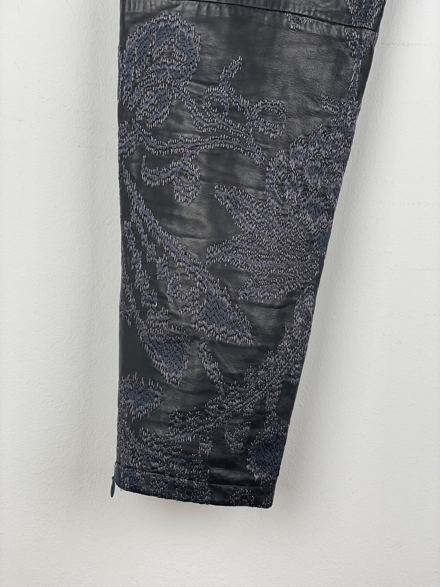 Gucci by Tom Ford SS00 Embroidered Leather Biker Pants