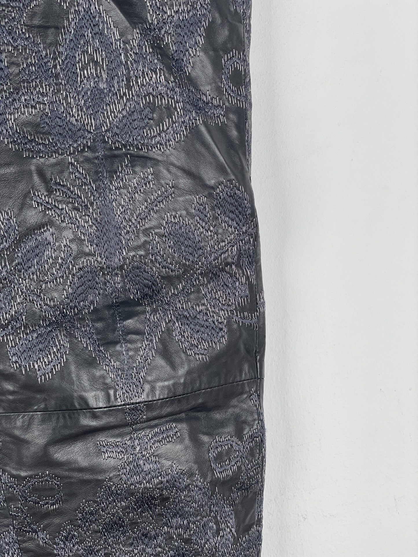 Gucci by Tom Ford SS00 Embroidered Leather Biker Pants