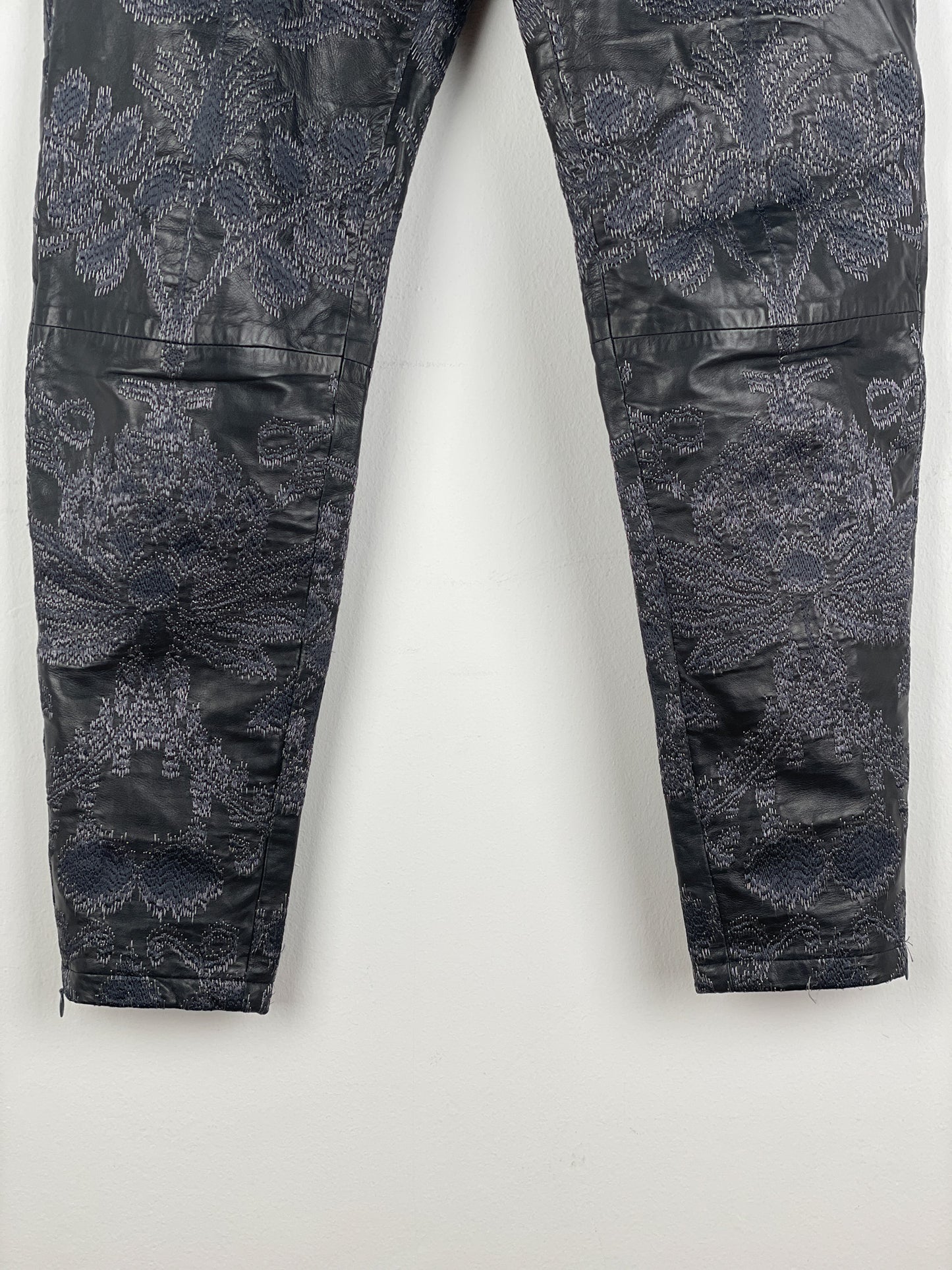 Gucci by Tom Ford SS00 Embroidered Leather Biker Pants