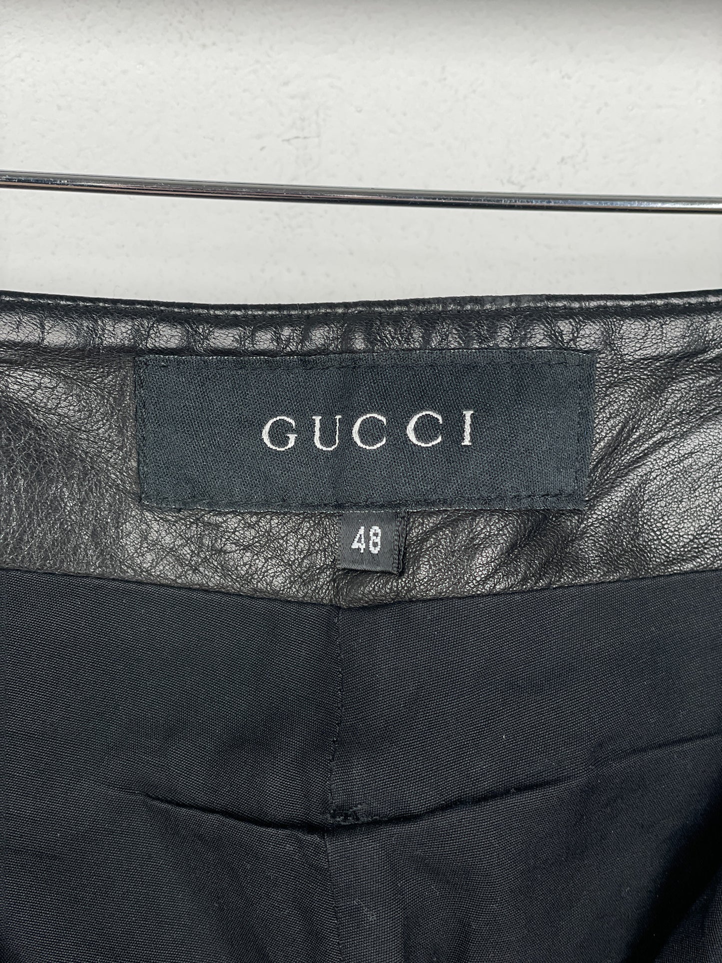 Gucci by Tom Ford SS00 Embroidered Leather Biker Pants