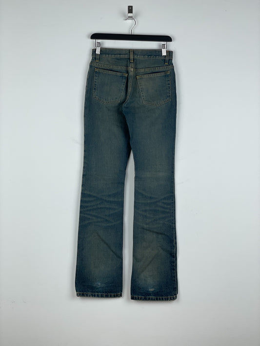 Helmut Lang 1990s Dirt Wash Boot-Cut Denim Jeans