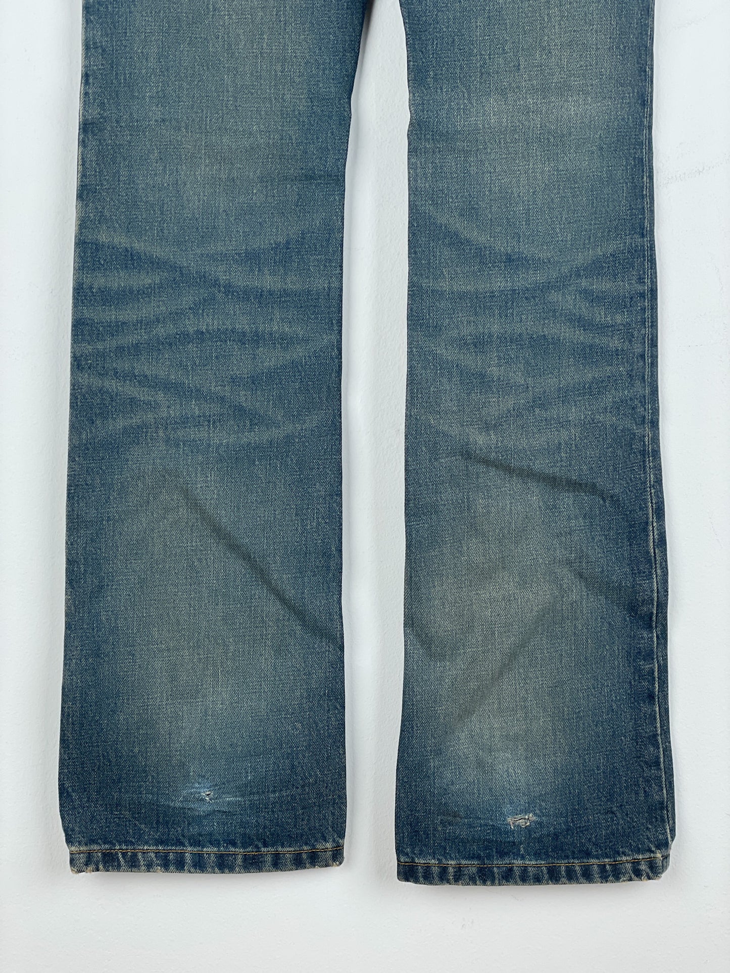 Helmut Lang 1990s Dirt Wash Boot-Cut Denim Jeans