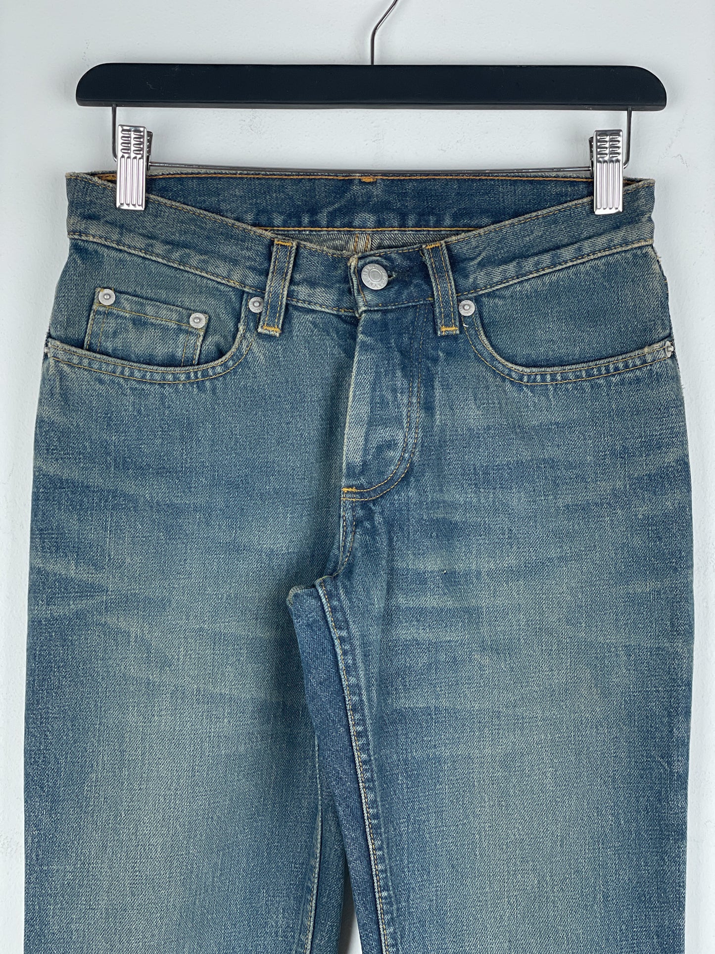 Helmut Lang 1990s Dirt Wash Boot-Cut Denim Jeans