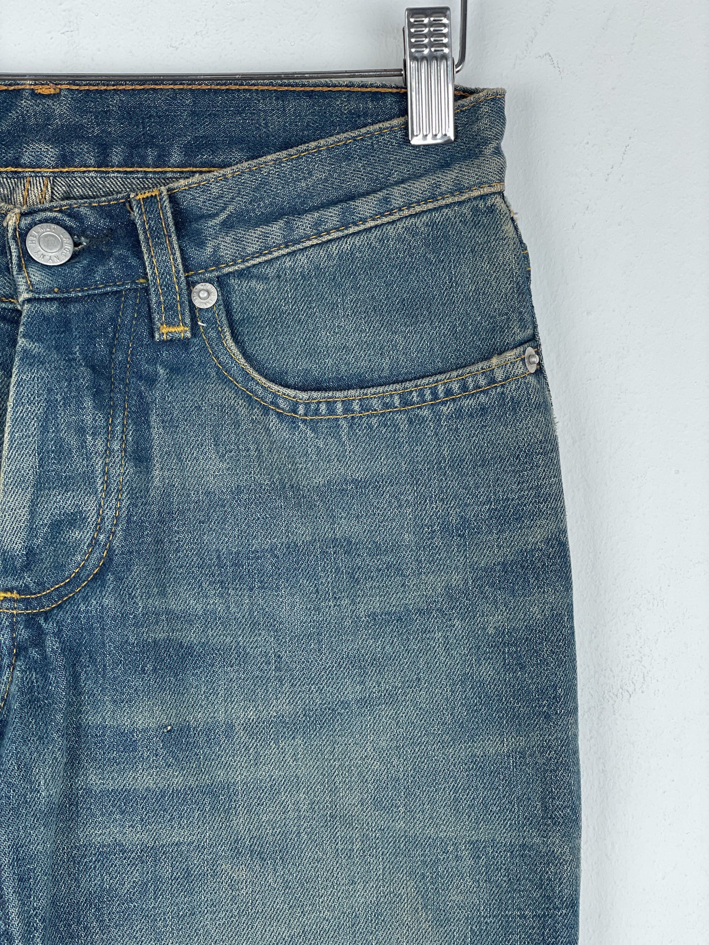 Helmut Lang 1990s Dirt Wash Boot-Cut Denim Jeans