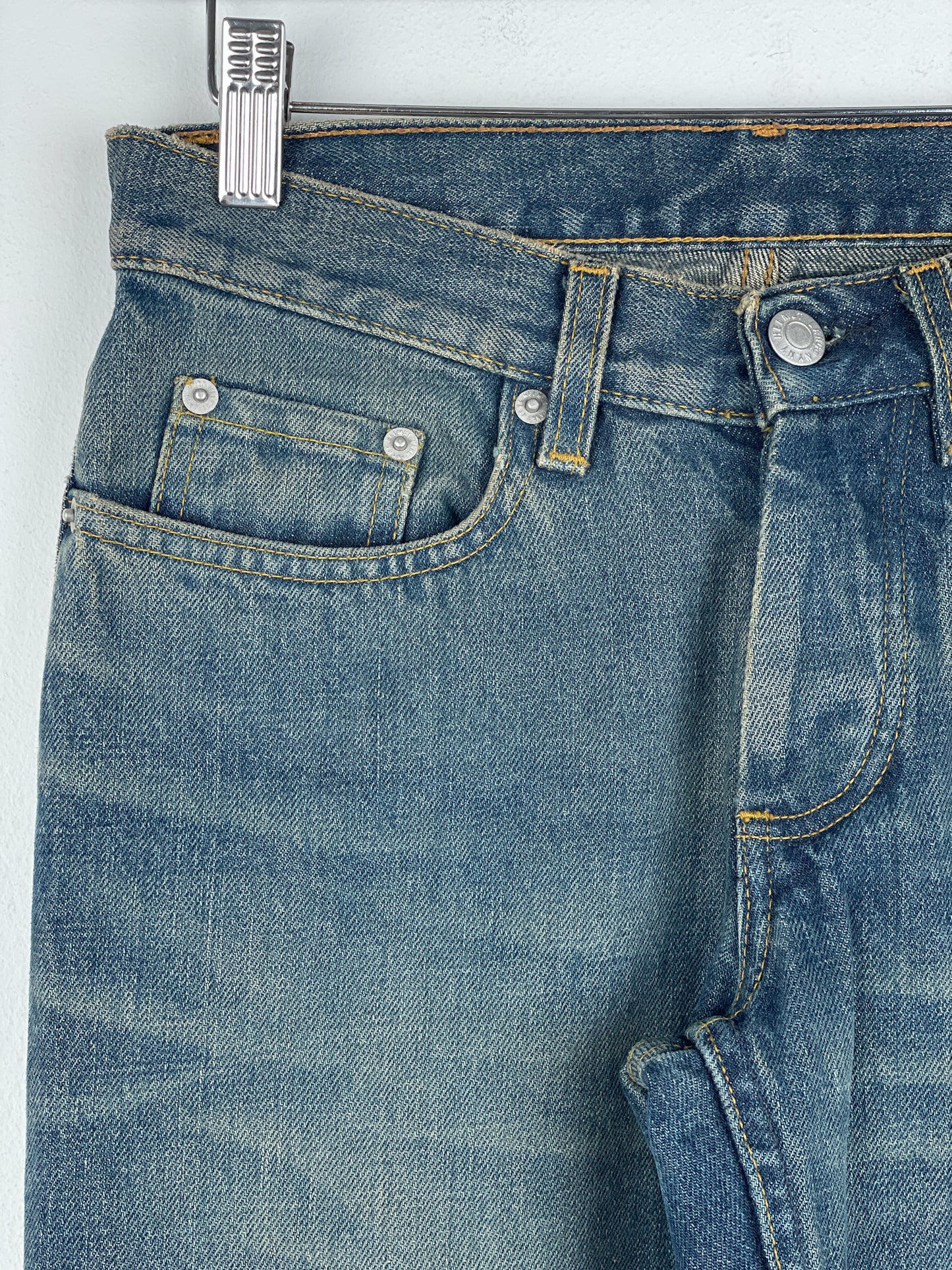 Helmut Lang 1990s Dirt Wash Boot-Cut Denim Jeans