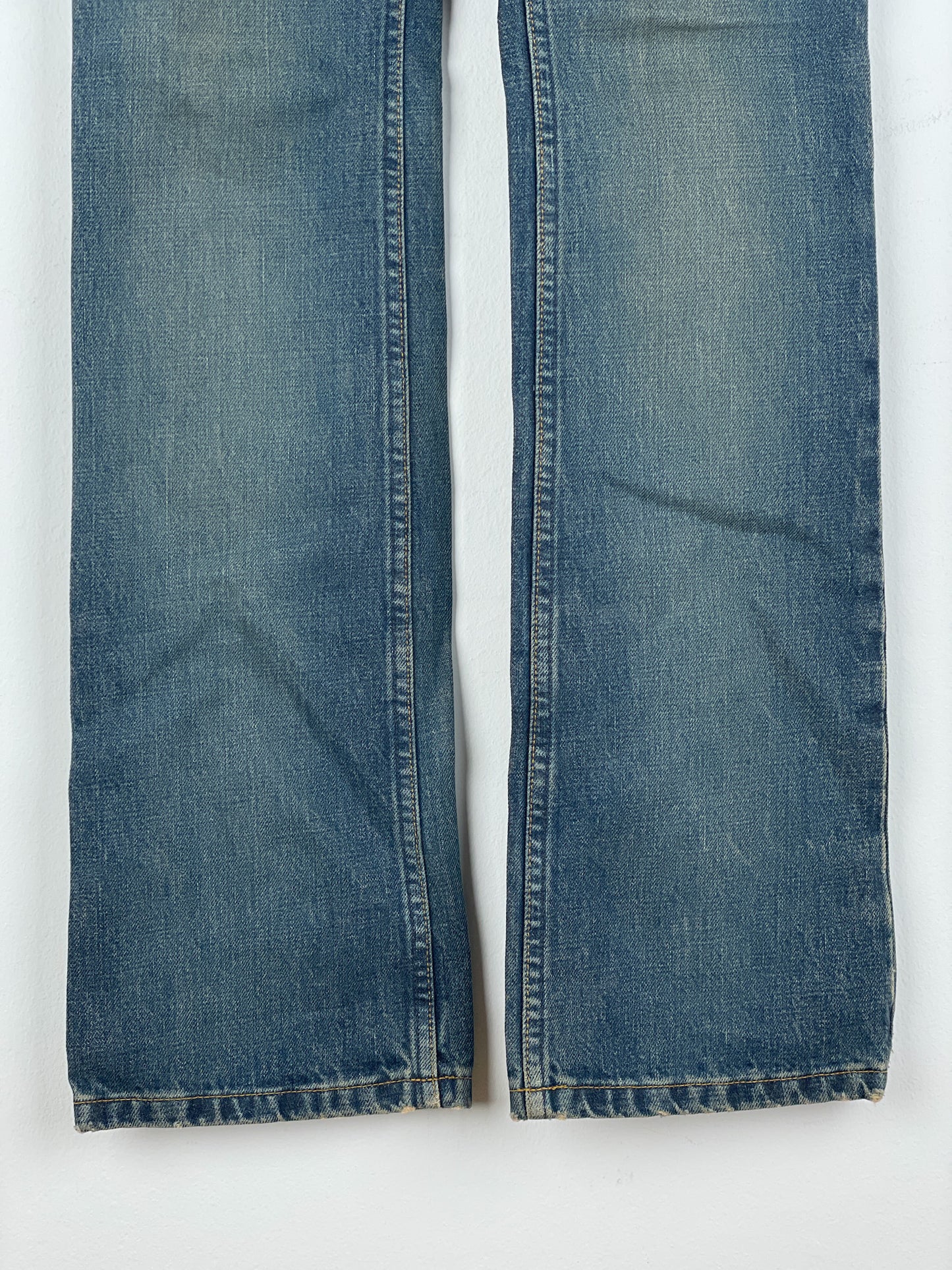 Helmut Lang 1990s Dirt Wash Boot-Cut Denim Jeans