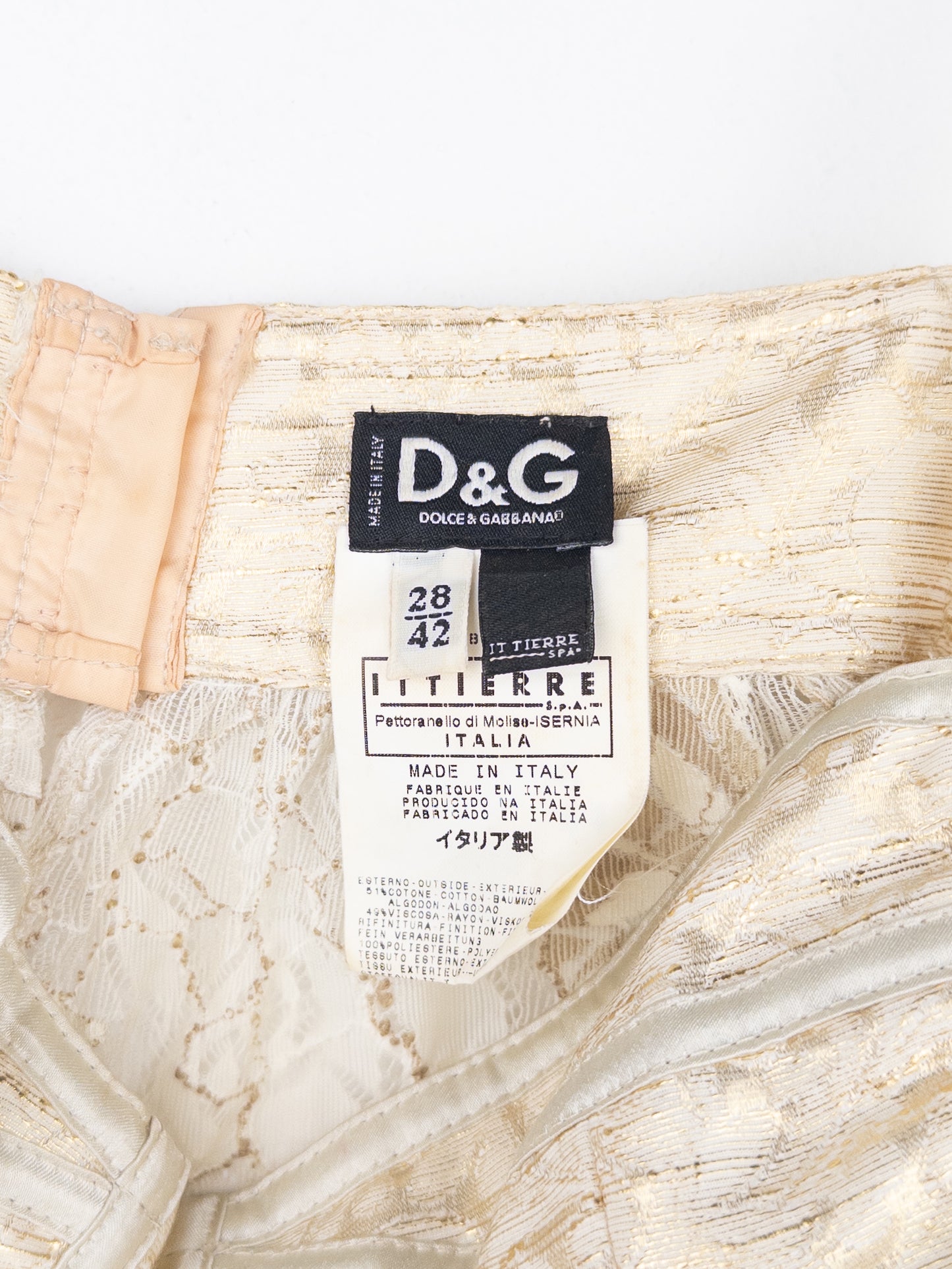 Dolce & Gabbana 2000s Gold-Colored Lace Butterfly Bustier Top